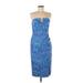 Aidan Mattox Casual Dress - Party Strapless Sleeveless: Blue Dresses - Women's Size 8