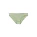Xhilaration Swimsuit Bottoms: Green Print Swimwear - Women's Size Medium