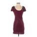 Free People Casual Dress - Bodycon: Burgundy Marled Dresses - Women's Size X-Small