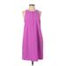 Lou & Grey Casual Dress - Shift: Purple Solid Dresses - Women's Size Small