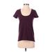 Lululemon Athletica Active T-Shirt: Burgundy Activewear - Women's Size 5