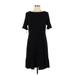 Talbots Casual Dress - A-Line: Black Solid Dresses - Women's Size 10