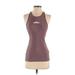 Adidas Active Tank Top: Burgundy Graphic Activewear - Women's Size X-Small