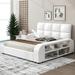 17 Stories Dunneback Platform Storage Bed Wood & Metal/Metal in White | 39 H x 61.8 W x 86.6 D in | Wayfair 16CA5E4907C644338B0BDD5269551974