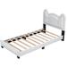 Winston Porter Mapleview Upholstered Platform Bed Upholstered in White | 39 H x 42.75 W x 79.5 D in | Wayfair 69FC3B35435A4B6D8BA6839D6EB7E8B1