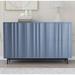 Latitude Run® Storage Cabinet, Wave Pattern Accent Cabinet w/ 2 Doors & 2 Drawers Wood/Metal in Blue | 29.61 H x 47.31 W x 15.81 D in | Wayfair