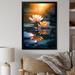 Ebern Designs Lotus Pond at Sunset II - Print on Canvas Plastic in Blue/White/Yellow | 44 H x 34 W x 1.5 D in | Wayfair