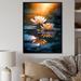 Ebern Designs Lotus Pond at Sunset II - Print on Canvas Metal in Blue/White/Yellow | 40 H x 30 W x 1.5 D in | Wayfair