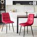 George Oliver Fenske Tufted Metal Back Dining Chair Upholstered/Velvet/Metal in Red/Black | 34.4 H x 16.53 W x 21.45 D in | Wayfair