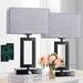 Ivy Bronx Landus Metal Table Lamp Linen/Metal in Gray/Black | 16.89 H x 10.59 W x 6.5 D in | Wayfair 7BB6D71365A14A64B35C579E699FE3BD