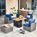 Red Barrel Studio® Aliva 4 - Person Outdoor Seating Group w/ Cushions in Blue | Wayfair 7E6309799F0C47C0935801BE41CC772E
