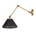 Joss & Main Ludo Adjustable Wall Sconce w/ Black Rattan Shade in Black/Yellow | 28.75 H x 11.8 W x 11.8 D in | Wayfair