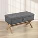 August Grove® Clarkston Linen Upholstered Storage Bench Linen/Solid + Manufactured Wood in Brown/Gray | 20.1 H x 35.1 W x 15.7 D in | Wayfair