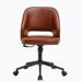 Ebern Designs Felsenthal Faux Fur Task Chair Upholstered/Metal in Black/Red | 22.83 H x 19.68 W x 18.82 D in | Wayfair
