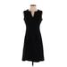 Karl Lagerfeld Paris Casual Dress - A-Line V-Neck Sleeveless: Black Print Dresses - Women's Size 2