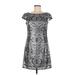 Adrianna Papell Cocktail Dress - Mini: Silver Dresses - Women's Size 6