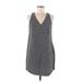 Old Navy Casual Dress - Mini V Neck Sleeveless: Gray Solid Dresses - Women's Size Medium