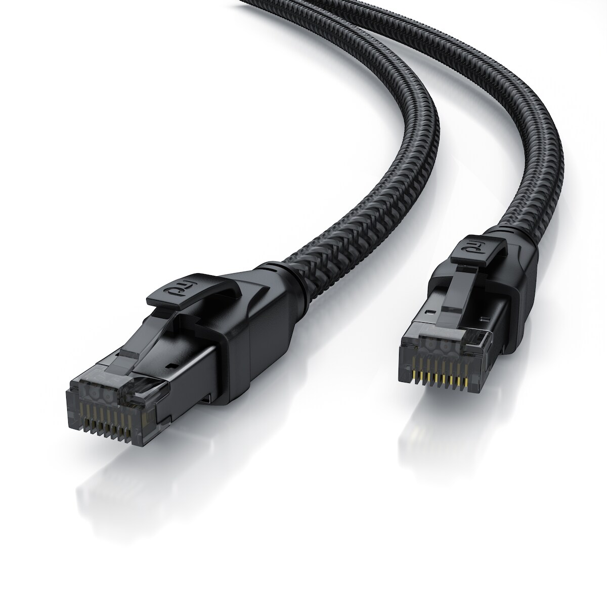 Primewire Patchkabel CAT 8 mit Baumwollummantelung, Gigabit Ethernet LAN Kabel - Black Series, 40 Gbit/s - S/FTP PIMF Schirmung, Netzwerkkabel - 20m Image