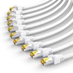 Primewire 10x LAN-Kabel CAT.7, RJ-45 (Ethernet), Gigabit Ethernet S/FTP Netzwerkkabel, 10000 Mbit/s, Patchkabel - 0,5m Image