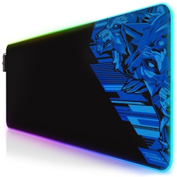 Titanwolf RGB Gaming Mauspad, Mousepad XL 800 x 300mm verbessert Präzision & Geschwindigkeit, Vector Blau Image