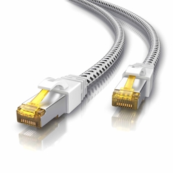 Primewire Patchkabel CAT 7 Rohkabel mit Baumwollummantelung - Gigabit Ethernet LAN Kabel - 10 Gbit/s - S/FTP PIMF Schirmung - Netzwerkkabel - 30m Image