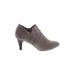 Karen Scott Ankle Boots: Slip-on Stiletto Casual Gray Print Shoes - Women's Size 9 1/2 - Almond Toe