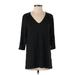 J.Jill Long Sleeve T-Shirt: Black Tops - Women's Size Small Petite