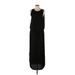 Vince. Casual Dress Crew Neck Sleeveless: Black Print Dresses - Women's Size Large