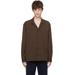 Brown Open Spread Collar Shirt