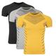 3er-Pack Herren-Fitness-Tops, Sport-T-Shirts, Rundhalsausschnitt, kurze Ärmel, Sport, lässig, täglich, Fitnessstudio, schnell trocknend, atmungsaktiv, weich, Farbblock, Schwarz, Rot, Blau, Schwarz, Grau, Activewear, modisches Basic-Fitness-Top