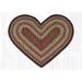 Earth Rugs C-319 Burgundy / Mustard / Ivory Heart Braided Rug 20 x 30