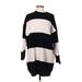 ASOS Casual Dress - Shift Crew Neck Long sleeves: Black Color Block Dresses - Women's Size Small Petite