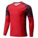 inhzoy Kids Youth Padded Goalkeeper Jersey Football Long Sleeve Goalie Shirts Red M