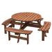 Wooden Picnic Table with Built-In Benches - 43.12 - Gather in style with this spacious picnic table for your outdoor space!