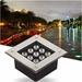 Outdoor Square LED Recessed Spotlight for Outdoor Floor Lighting IP67 Waterproof Garden LED Spotlight for Garden Yard Pool Pathway Architectural Lighting Warm White Light