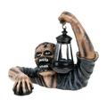 Garden Statue 8x6x3Inch Resin Statues with Powered Lantern- Sculpture Prop at Home Patio and Garden Decor ( included )