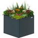 Vego Garden 32 Extra Tall Raised Garden Bed 42 x 42 Heavy Cube Planter Box Large Square Metal Planters for Trees Plants Double-Walled Modern Steel Planter for Commercial Residential Midnight Blue