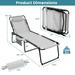 Amijoy Patio Folding Chaise Lounge Portable Lay Flat Reclining Chair w/ 4-Level Backrest Side Pocket & Detachable Headrest