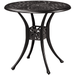 Alden Design 31in Round Cast Aluminum Patio Bistro Table with Umbrella Hole for Outdoor Bronze