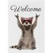 Hyjoy Rock Raccoon Garden Flag 28 x 40 Inch Vertical Double Sided Welcome Yard Garden Flag Seasonal Holiday Outdoor Decorative Flag for Patio Lawn Home Decor Farmhous