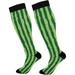 bestwell 1 Pairs Green Watermelon Rind Compression Socks for Women Men Knee High Stocking forRunning Athletic Medical (21-22) (20-30mmHg)