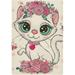 Hyjoy Garden Flag Double Sided Cartoon Kitten Flowers Fade Resistant Burlap Seasonal Flags 12x18 Inch Yard Flag for Outside Lawn Patio Porch House Decor