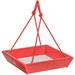 Birds Choice 11.25 Color Pop Collection Recycled Plastic Hanging Tray Bird Feeder Red