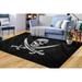 Black Rugs Modern Rug Thick Rug Large Rug Pirates Flag Rug Non Slip Rug Kitchen Rug Modern Rug Gift For Him Rugs Bathroom Rugs 2.6 x6.5 - 80x200 cm