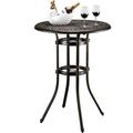 Outdoor Bar Table Bar Height Patio Table with Umbrella Hole Patio Dining Table Cast Aluminum Tall Outdoor Table Bistro Table Outdoor Furniture Garden Table (32 Diax41 H)