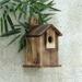 Carbonized Solid Wood Outdoor Decoration Bird Cage Garden Supplies Bird Feeder Garden Decor Supplies Birdhouse Spring Gift for Birds Lovers Men and Women