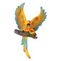 Resin Parrot Wall Decoration Vivid Flapping Hanging Parrot Statue Bird Ornament Garden Statue Wall Hanging Parrot Statue for Garden Patio Lawn Yard Yellow