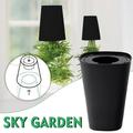 Pengzhipp Plant Pot Indoor Sky Upside Down Recycled Hanging Planter Pot Upside Down Sky Planting Pot Durable Garden Supplies Black