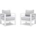 Aluminum Patio Furniture Set 4 Pcs Modern Outdoor Conversation Set Sectional Sofa with Upgrade Cushion and Coffee Table Grey