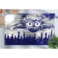 Gift For The Home Rug Navy Blue Rug Full Moon Rug Animal Rugs Navy Blue Owl Painting Rug Hallway Rug Anti-Slip Carpet Rug Loft Rug 2.6 x9.2 - 80x280 cm